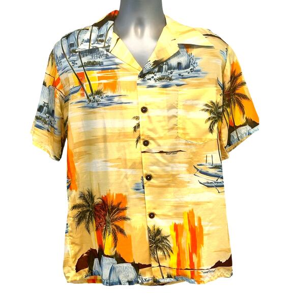 Sundek Vintage Men’s Size Large Rayon Hawaiian Shirt Excellent Condition w/Tags - Picture 1 of 10